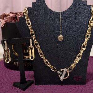 Vince Camuto Gold Necklace with Crystal Details